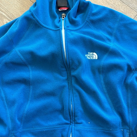 The North Face Polartec Classic Women’s Zip Up Hooded Fleece Bright Blue Size LG - Picture 3 of 8